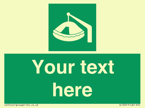 Custom sign Safe condition Davit-launched liferaft